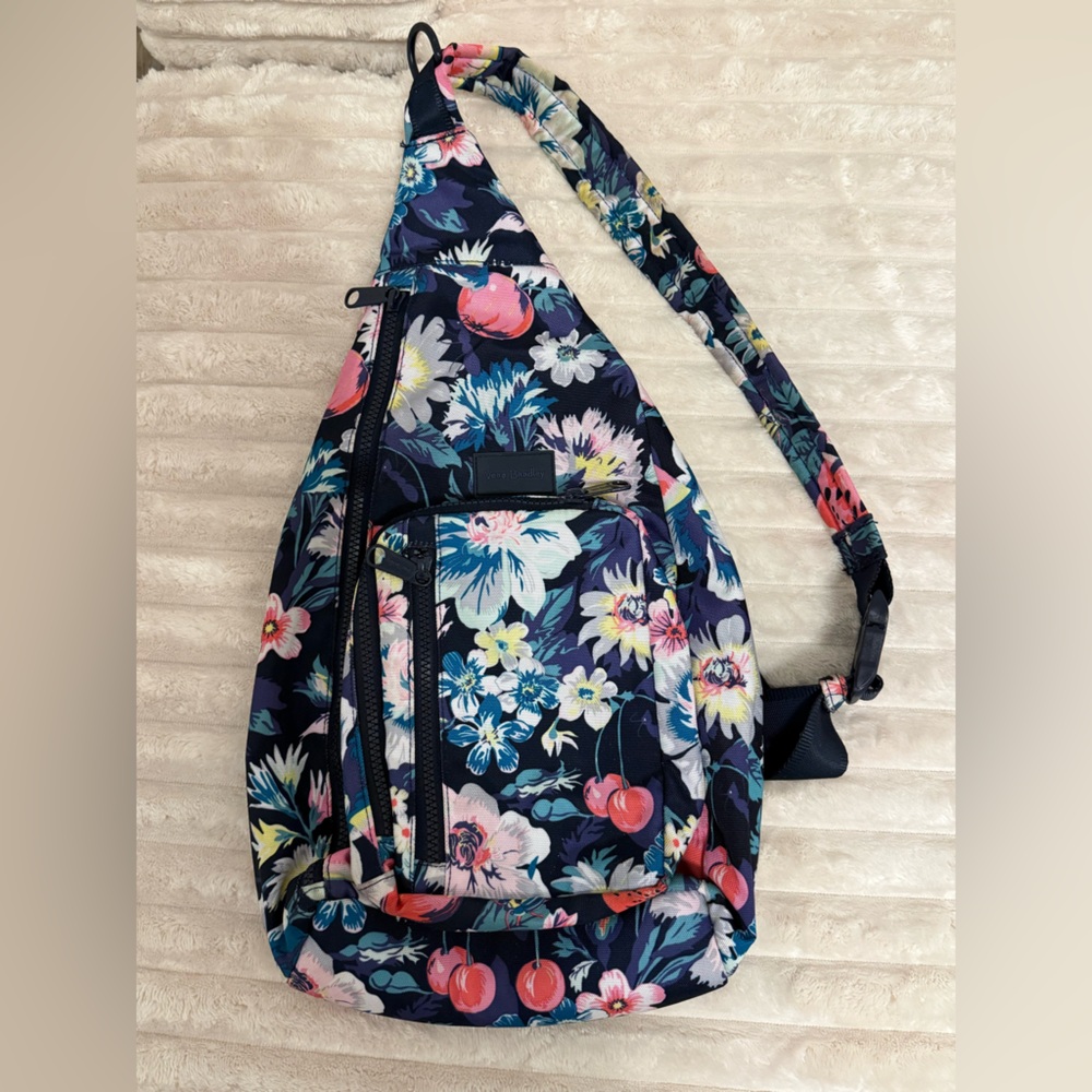 Vera Bradley Navy Floral Sling Backpack